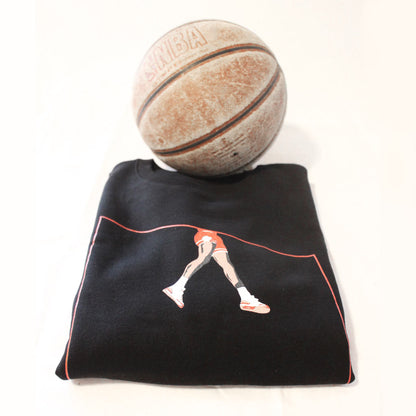 Defeua® ABOVE Felpa nera grafica Jordan con palla da basket