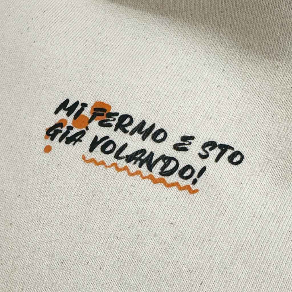 Defeua BREAK THE LOOP hoodie, colore natural - dettaglio frontale della felpa