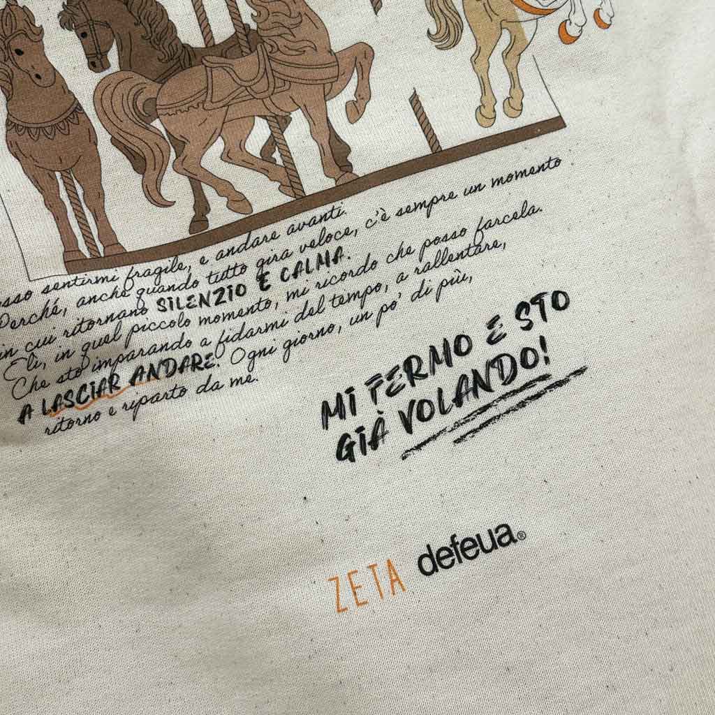Defeua BREAK THE LOOP hoodie, colore natural - dettaglio retro della felpa a tema ansia