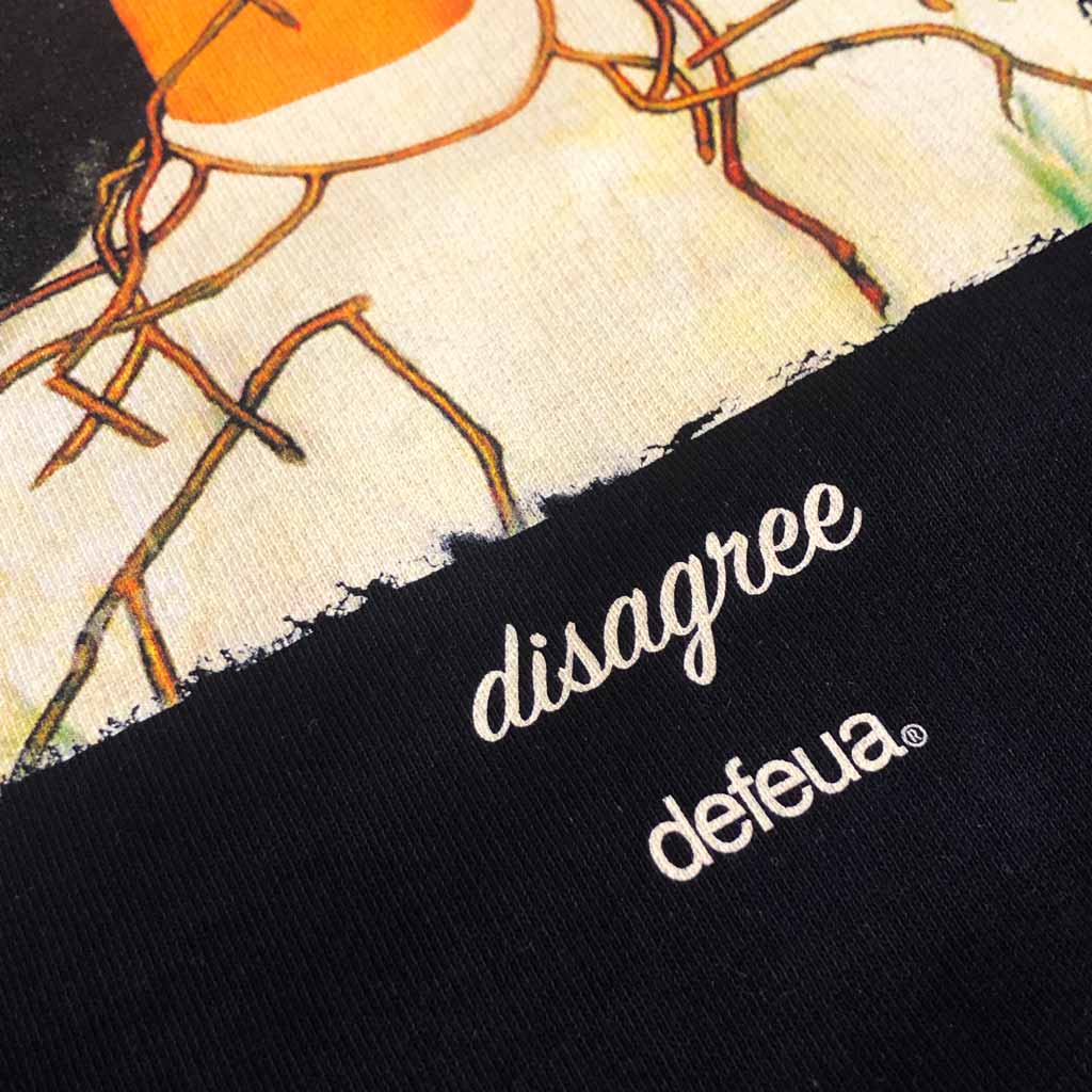 Defeua® DISAGREE felpa donna nera Frida Kahlo, dettaglio scritta