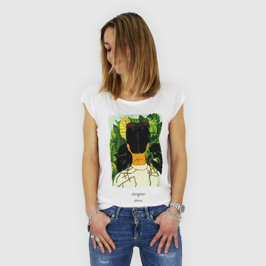 Defeua® T-shirt organic bamboo DISAGREE Frida Kahlo