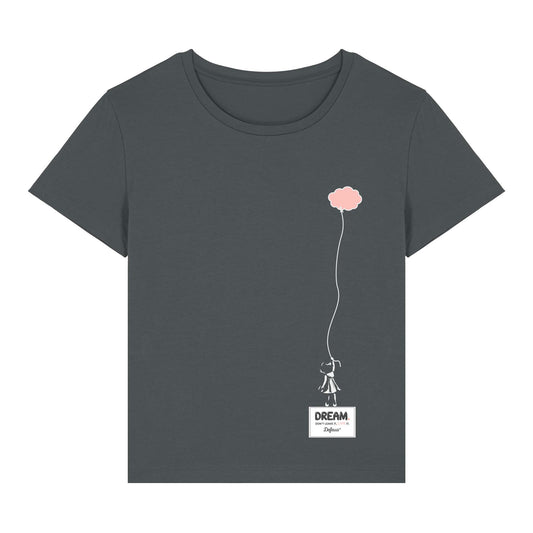 Defeua® DREAM t-shirt donna sul sogno, colore ANTRACITE, cotone biologico