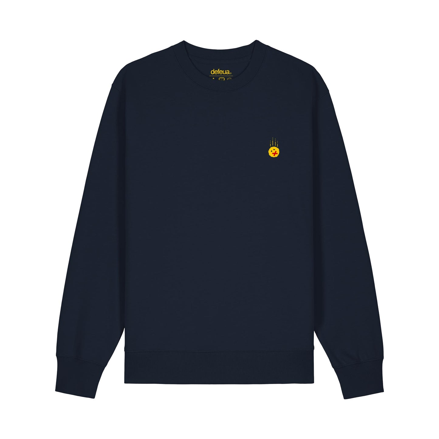 Defeua® FREE FALL felpa unisex french navy con grafica emoji in caduta libera