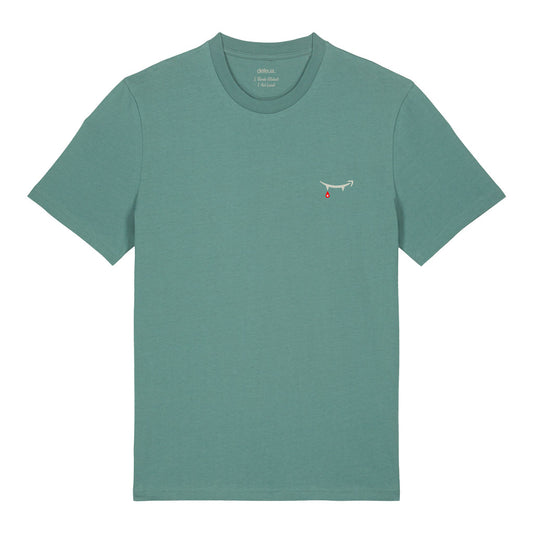 Defeua® IT SUCKS, t-shirt green bay cotone biologico che sensibilizza sull'importanza di fare shopping nella tua città