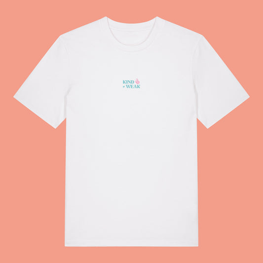 Defeua® KINDNESS t-shirt unisex bianca sulla gentilezza - Fronte grafica Progetto Zeta