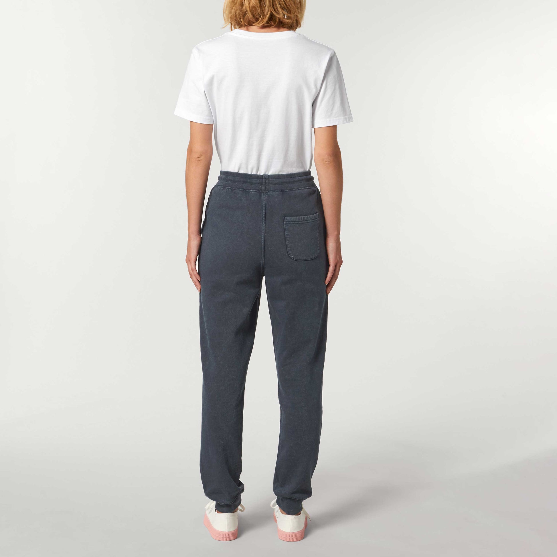 Defeua® MOVE ON retro pantaloni tuta cotone biologico tinto in capo-modello grigio vintage