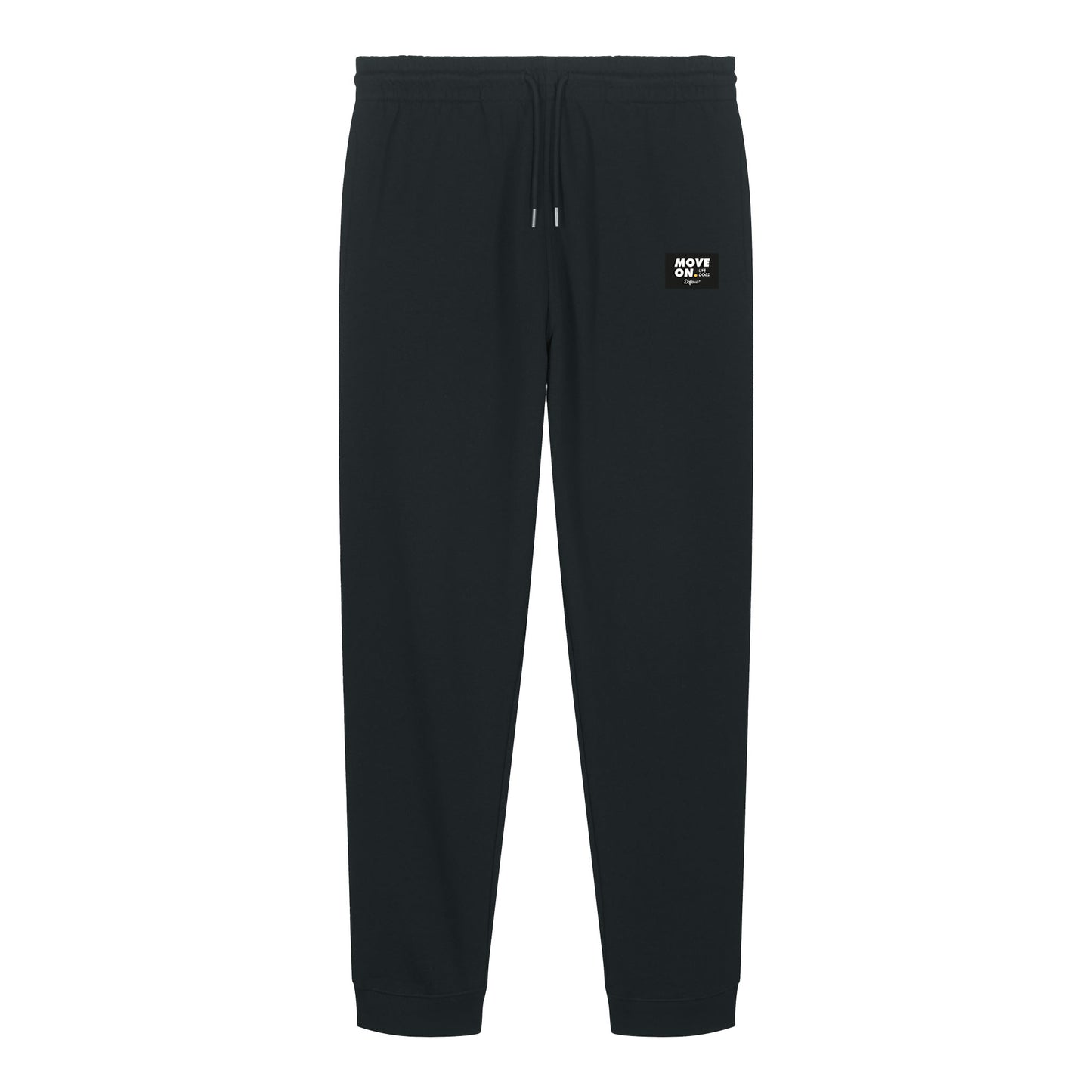 Defeua® pantalone jogger felpato in 100% cotone biologico - colore nero