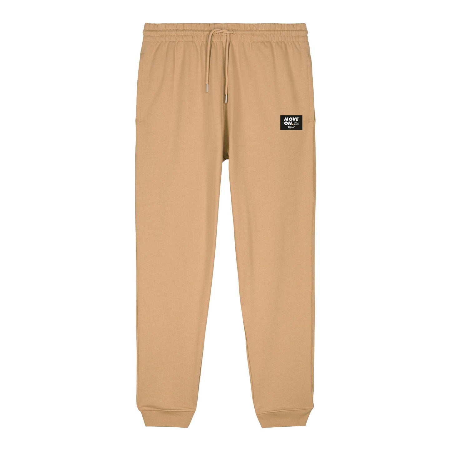 Defeua® pantalone jogger felpato in 100% cotone biologico - colore caffelatte