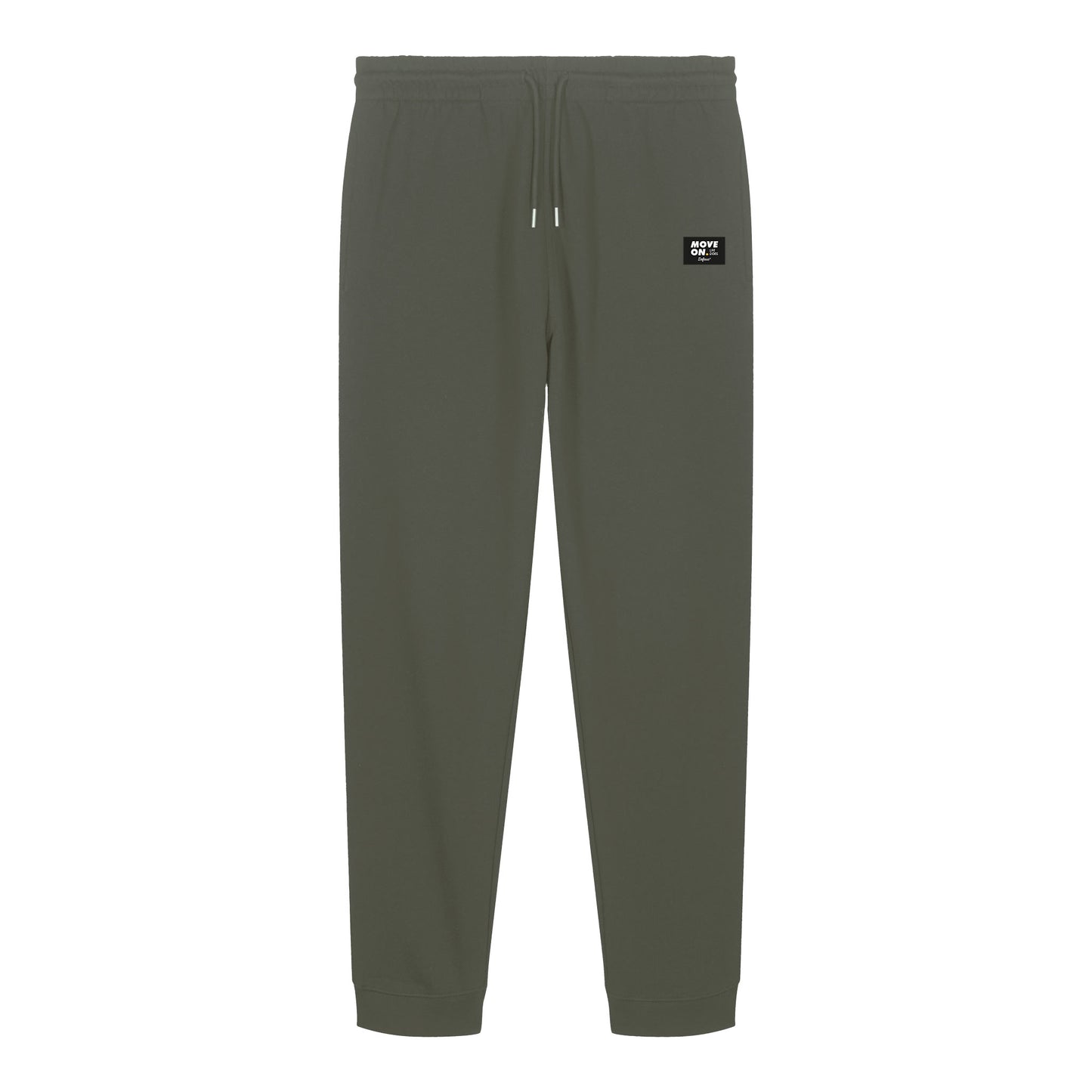 Defeua® pantalone jogger felpato in 100% cotone biologico - verde Kakhi