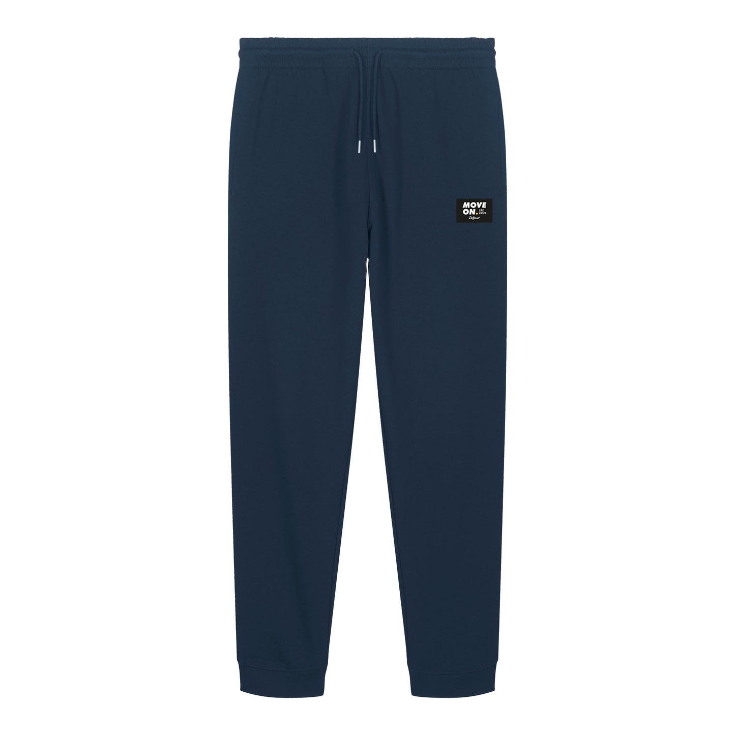 Defeua® pantalone jogger felpato in 100% cotone biologico - colore french navy