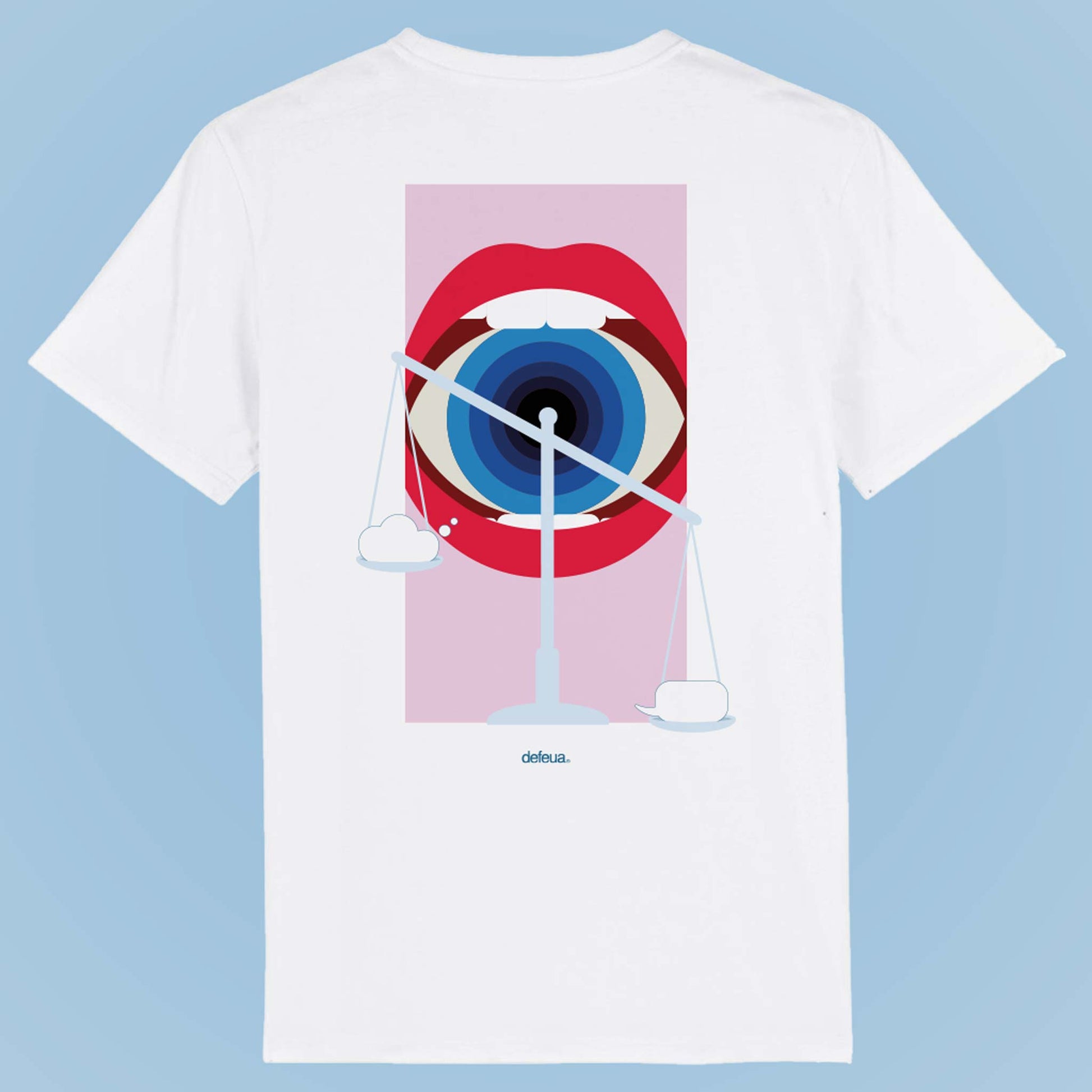 Defeua® POLITICALLY CORRECT tshirt bianca in cotone biologico - collezione speciale Generazione ZETA