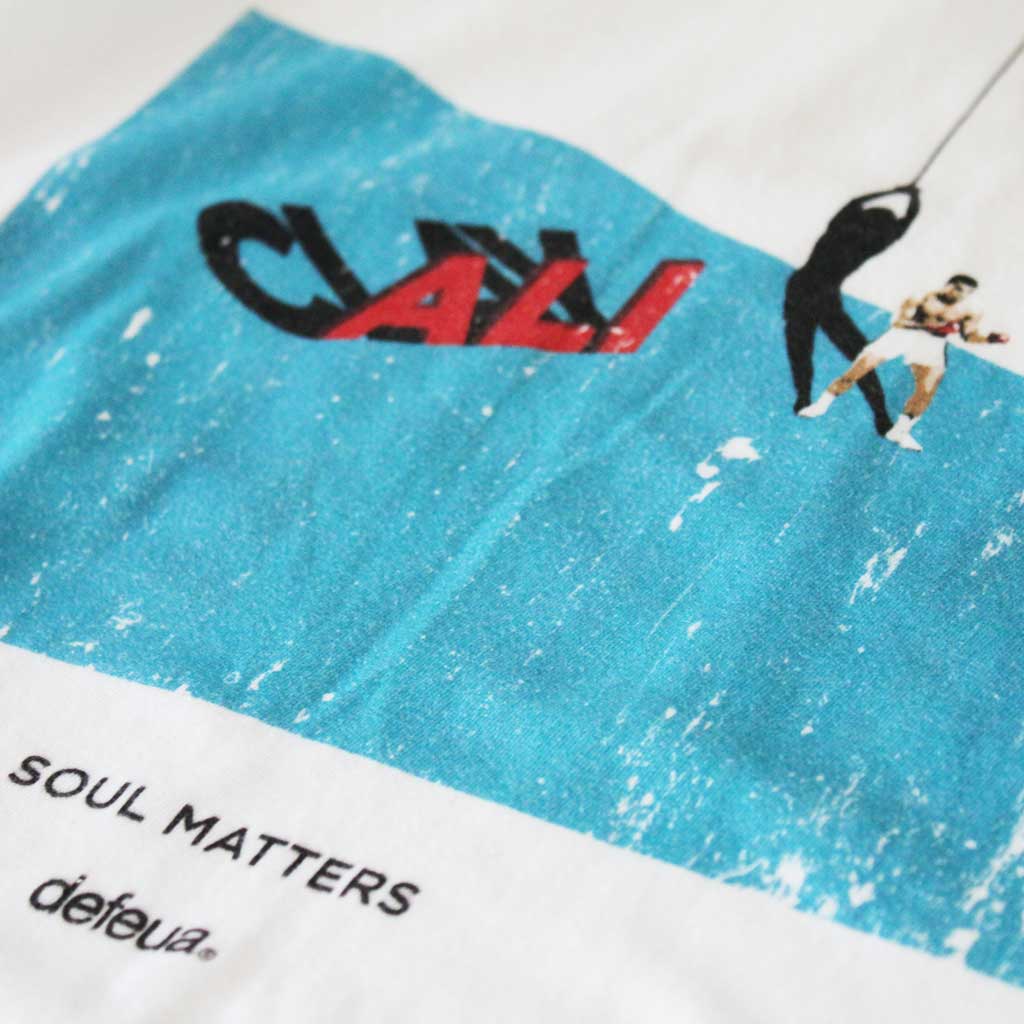 Defeua® SOUL MATTERS, maglietta sulla leggenda del pugilato Muhammad Ali, dettaglio grafica