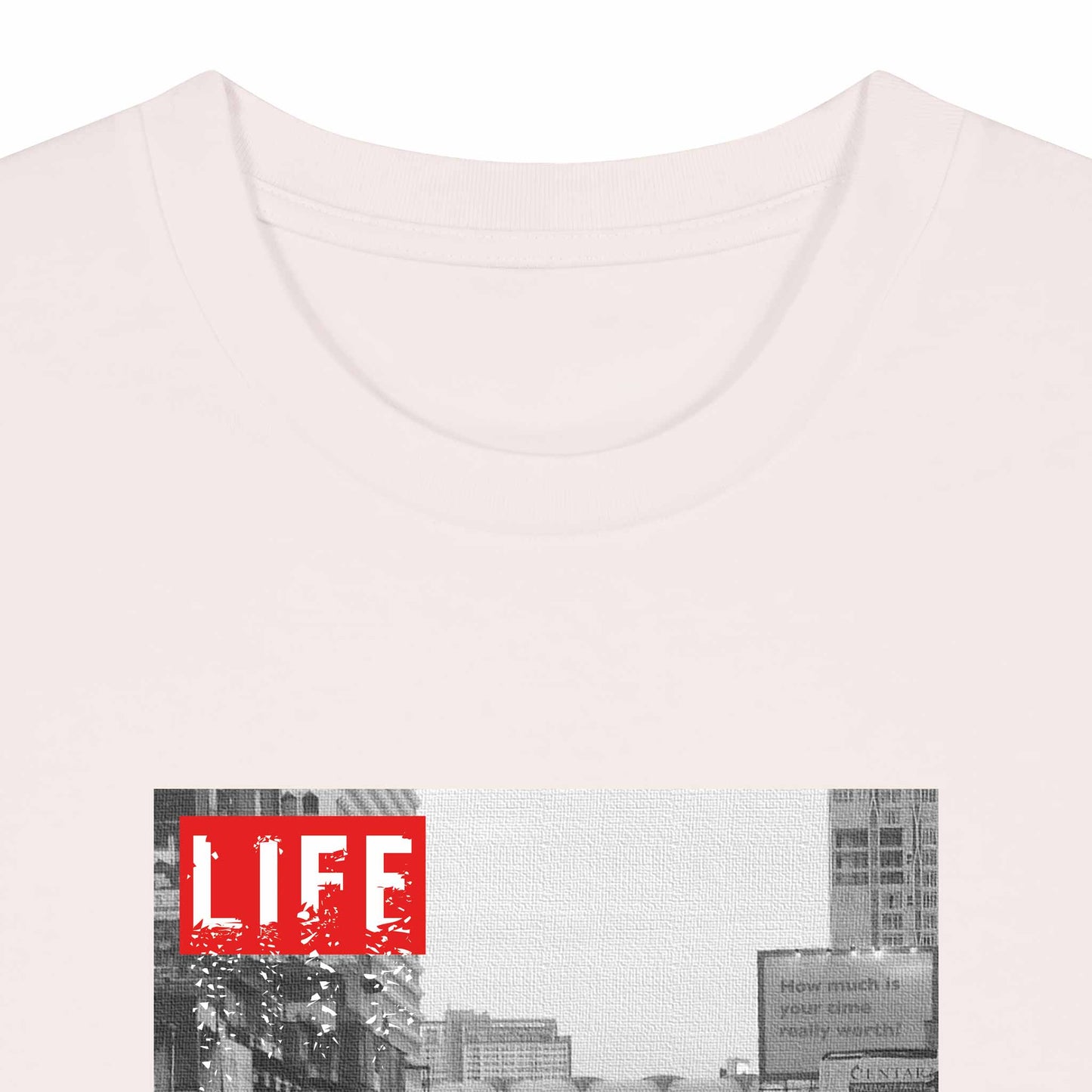 Defeua® STUCK t-shirt sul valore del tempo - Dettaglio collo