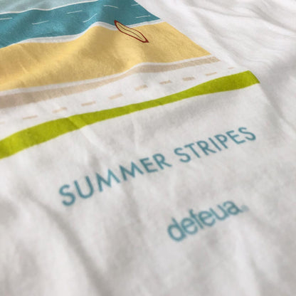 Defeua® SUMMER Stripes, tshirt estate bianca donna in cotone biologico e bamboo