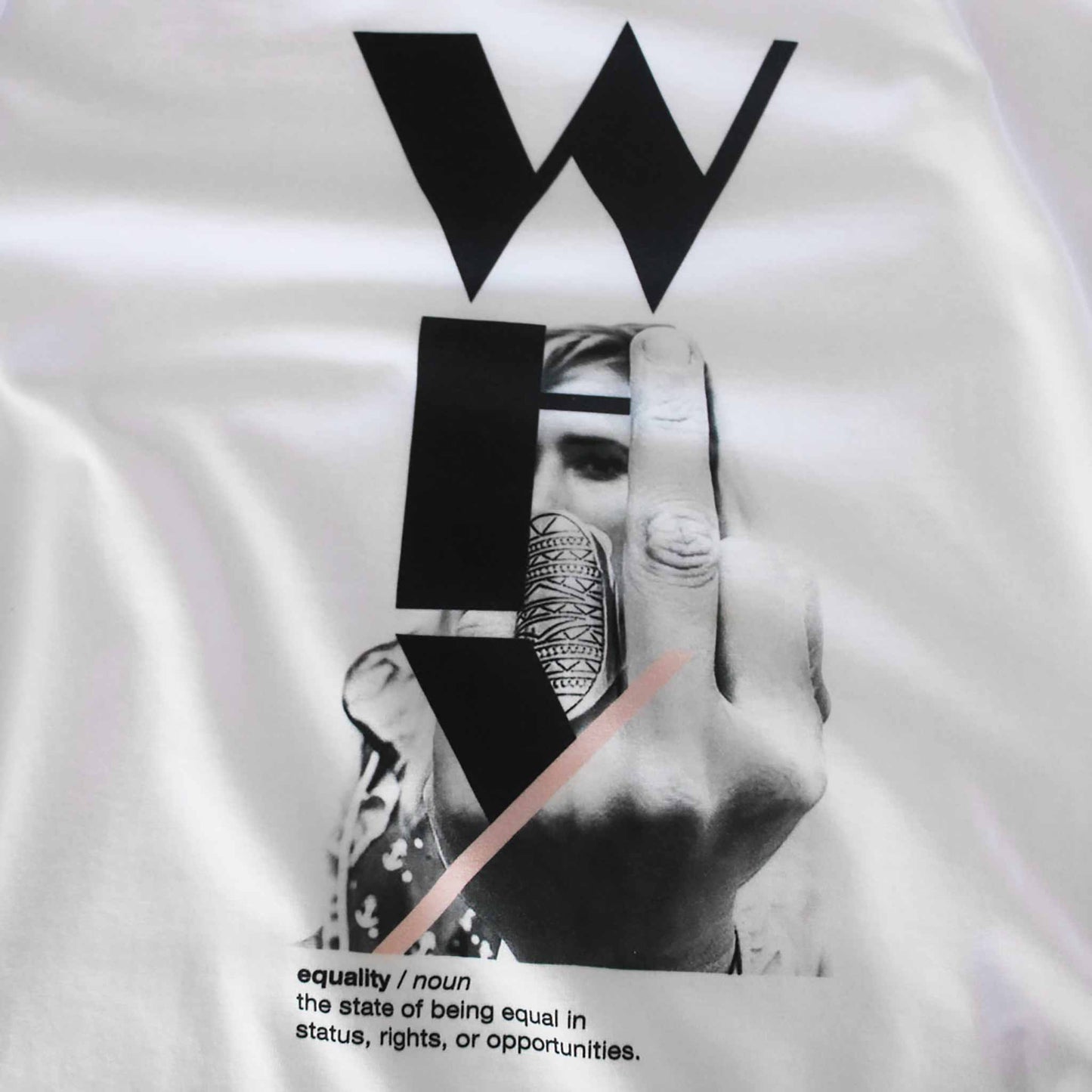 Defeua® WHY tshirt bianca donna in cotone biologico sulla gender equality