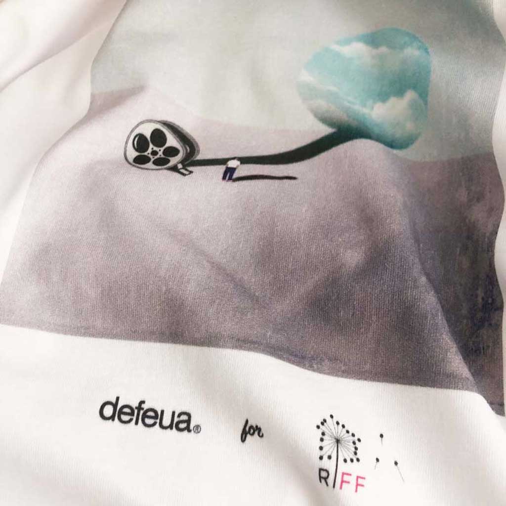 Defeua® WONDER t-shirt bianca ufficiale Riviera Film Festival sul valore del cinema