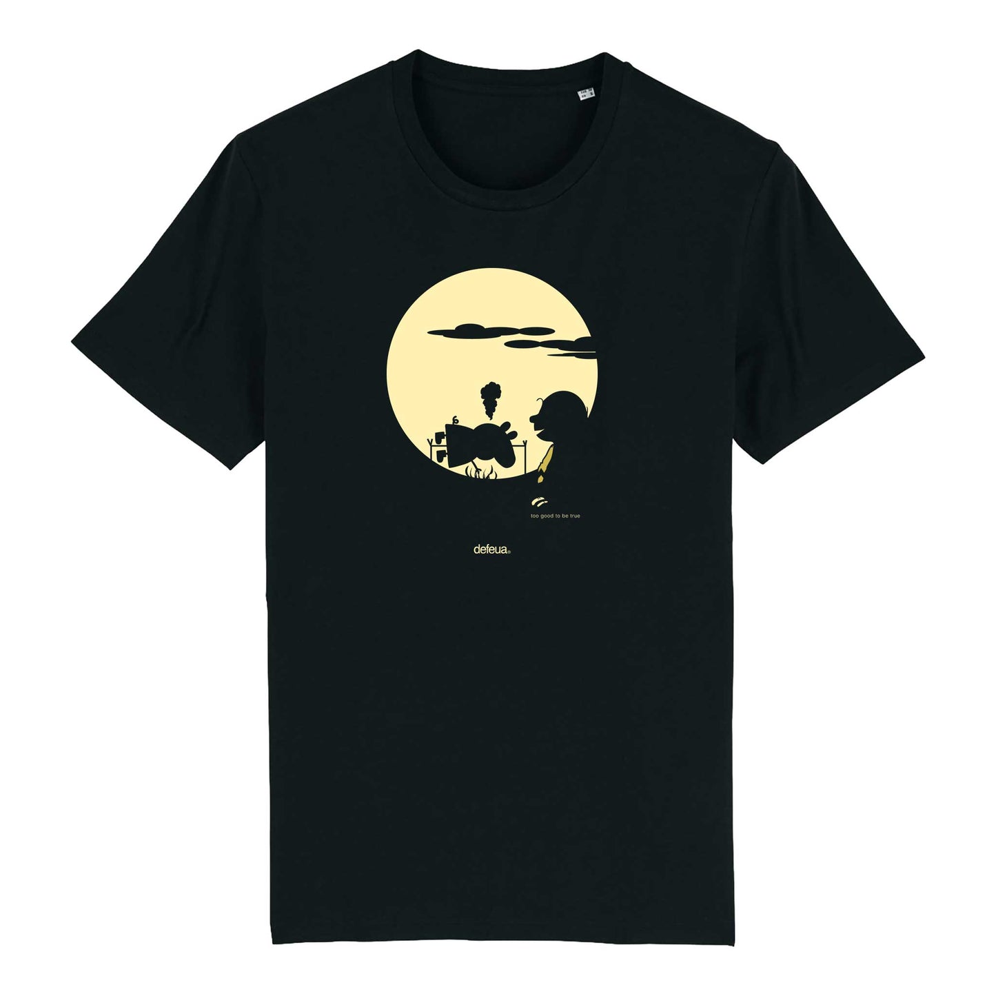 Defeua® TOO GOOD tshirt uomo nera Peppa Pig Vs Charlie Brown-100% cotone biologico