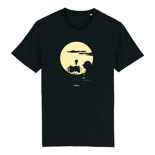 Defeua® TOO GOOD tshirt uomo nera  Peppa Pig Vs Charlie Brown-100% cotone biologico