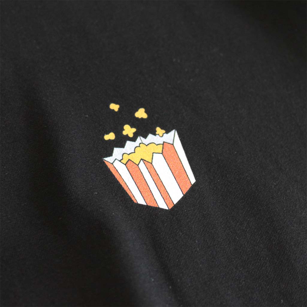 Defeua T-shirt organic IMMERSION Cinema Generazione ZETA dettaglio pop corn