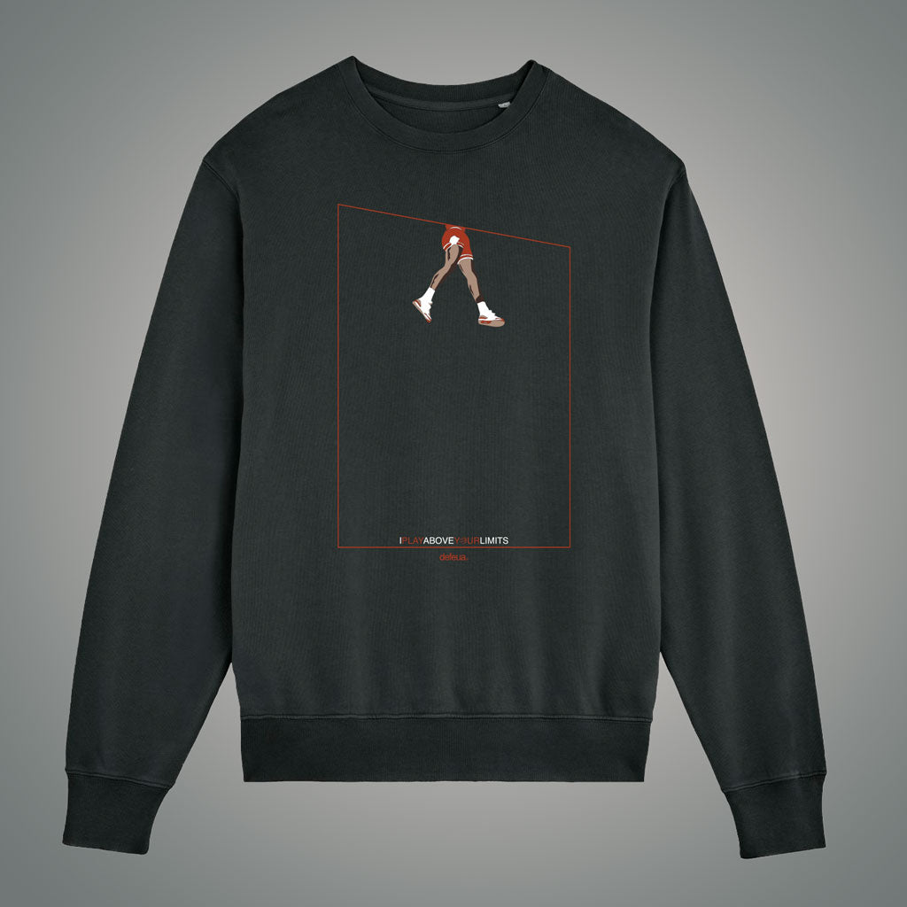 Defeua® ABOVE felpa con grafica su Michael Jordan - Tessuto 100% cotone biologico tinto in capo ed effetto vintage