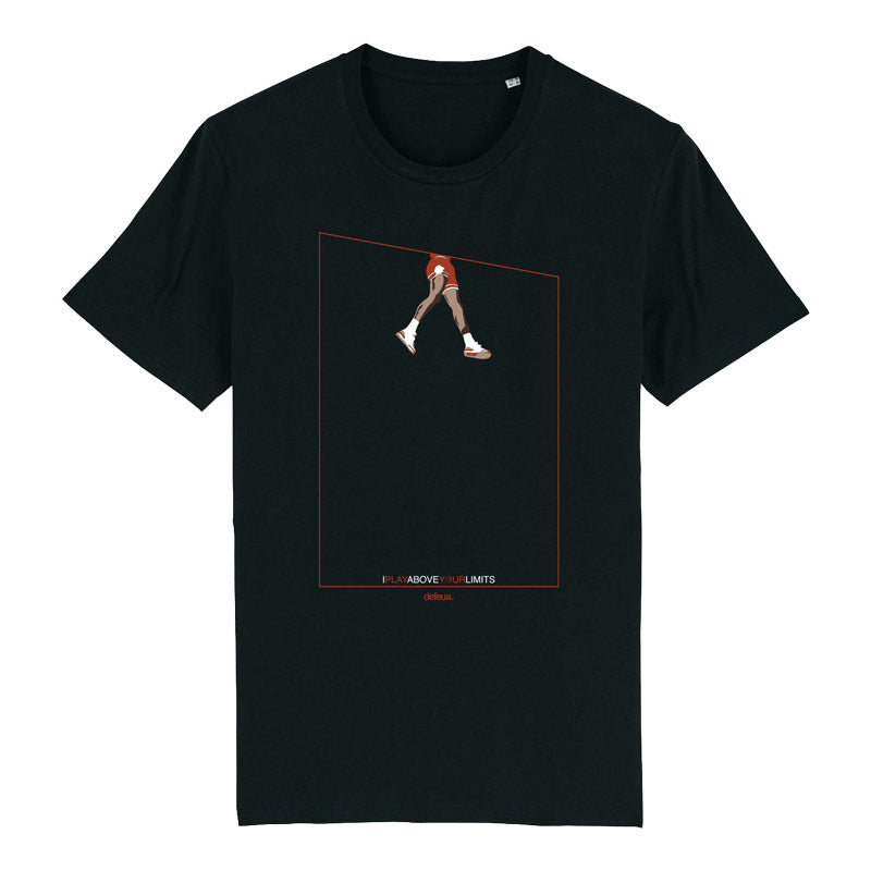 Defeua® T-shirt nera streetwear ABOVE Michael Jordan cotone organico