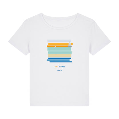 T-shirt bianca sostenibile donna Baia del Silenzio Sestri Levante - 100% cotone biologico