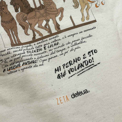 Defeua BREAK THE LOOP hoodie, colore natural - dettaglio retro della felpa a tema ansia