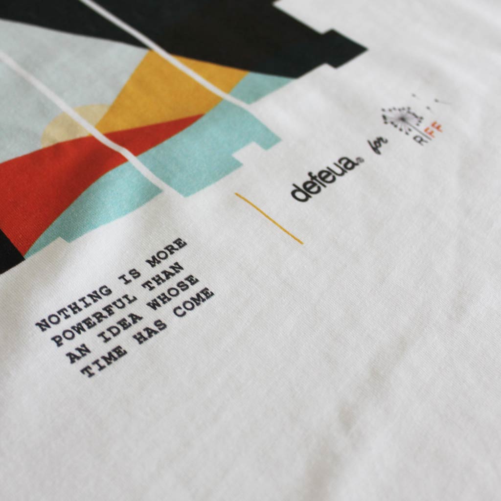 Defeua® DANDELION, la t-shirt del Riviera Film Festival 2024 cotone organico, dettaglio scritta