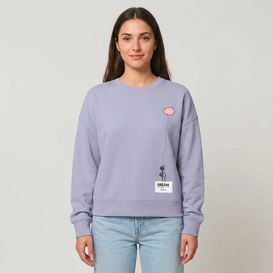 DREAM la felpa sostenibile morbida, loose fit, con grafica sui sogni