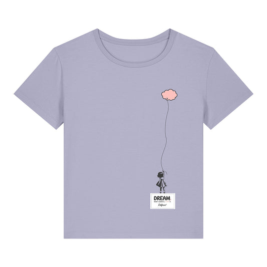 DREAM t-shirt sostenibile donna di Defeua® sul sogno in colore lavanda