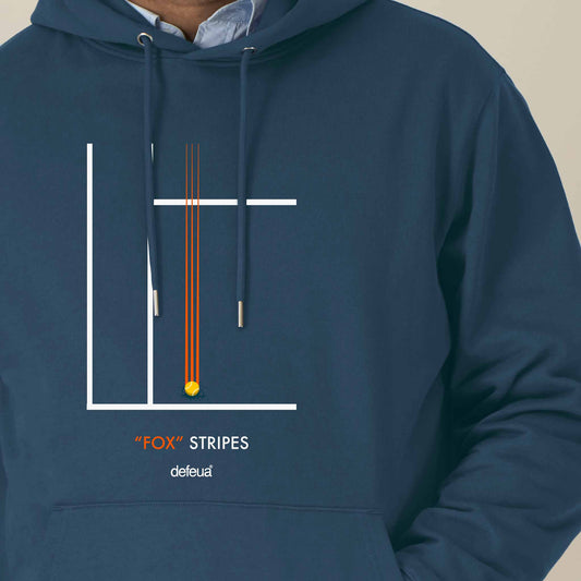 Defeua® FOX STRIPES dettaglio grafica felpa dedicata a Jannik Sinner-100% cotone biologico
