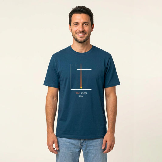 FOX STRIPES t-shirt Defeua® indossata da modello, con grafica di design, minimale su Jannik Sinner e il tennis