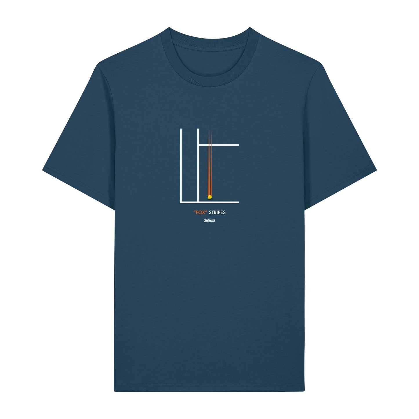 Defeua® FOX STRIPES, la t-shirt su Jannik Sinner e il tennis, in 100% cotone biologico