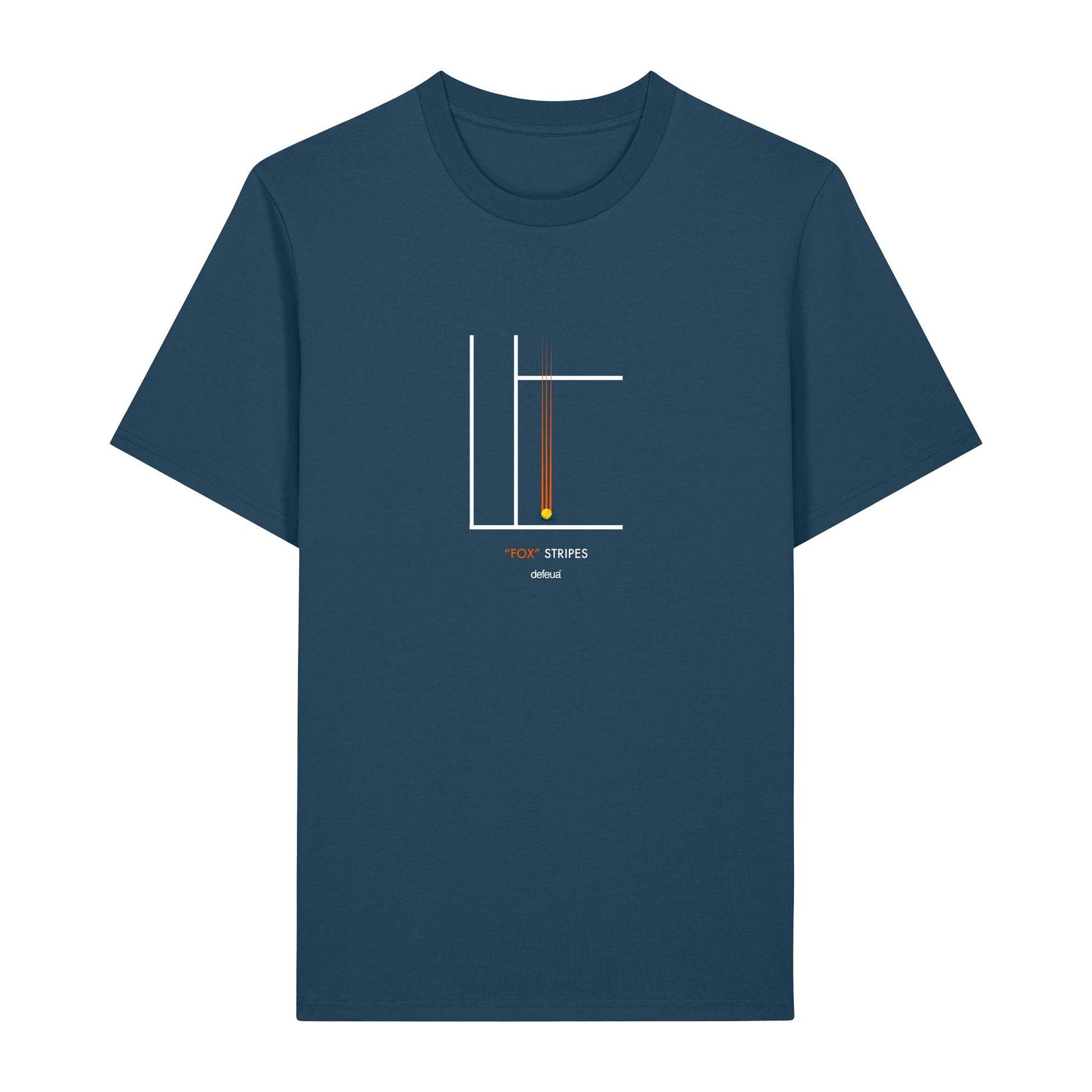 Defeua® FOX STRIPES, la t-shirt su Jannik Sinner e il tennis, in 100% cotone biologico
