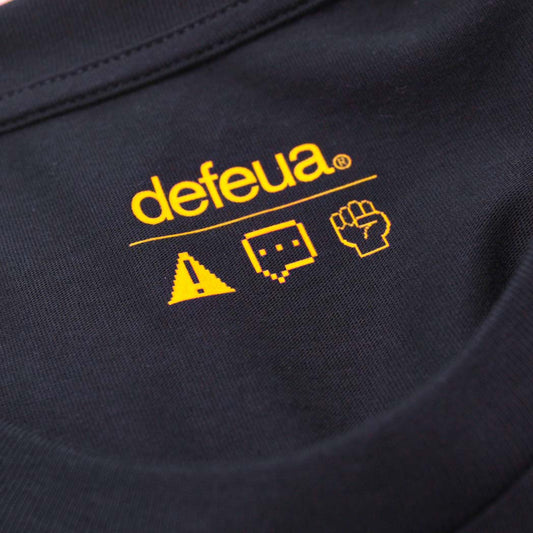 Defeua® FREE FALL t-shirt cotone organico unisex french navy - dettaglio interno collo