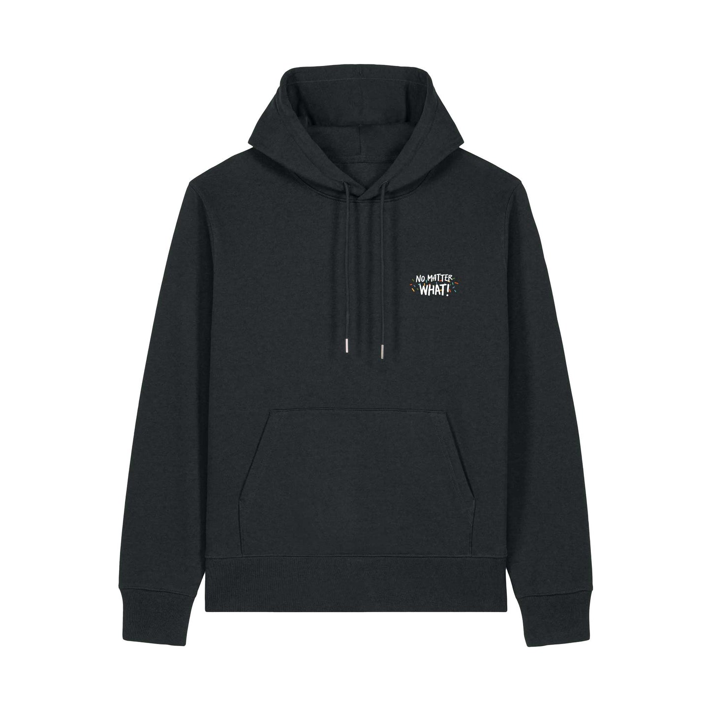 Felpa sostenibile con cappuccio Defeua® JUMP AROUND, cotone biologico e cotone riciclato - grafica frontale