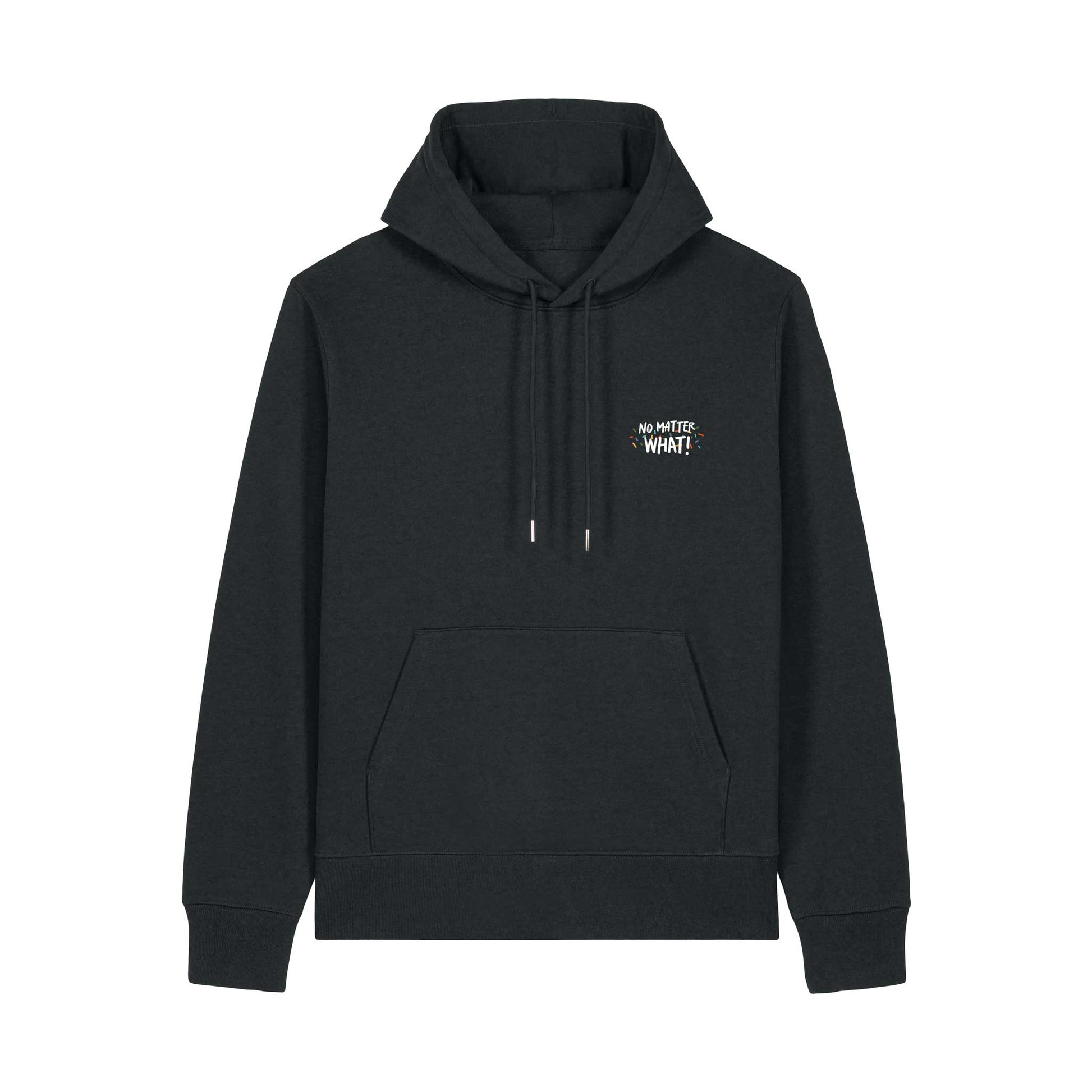 Felpa sostenibile con cappuccio Defeua® JUMP AROUND, cotone biologico e cotone riciclato - grafica frontale