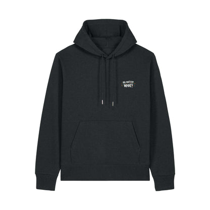 Felpa sostenibile con cappuccio Defeua® JUMP AROUND, cotone biologico e cotone riciclato - grafica frontale