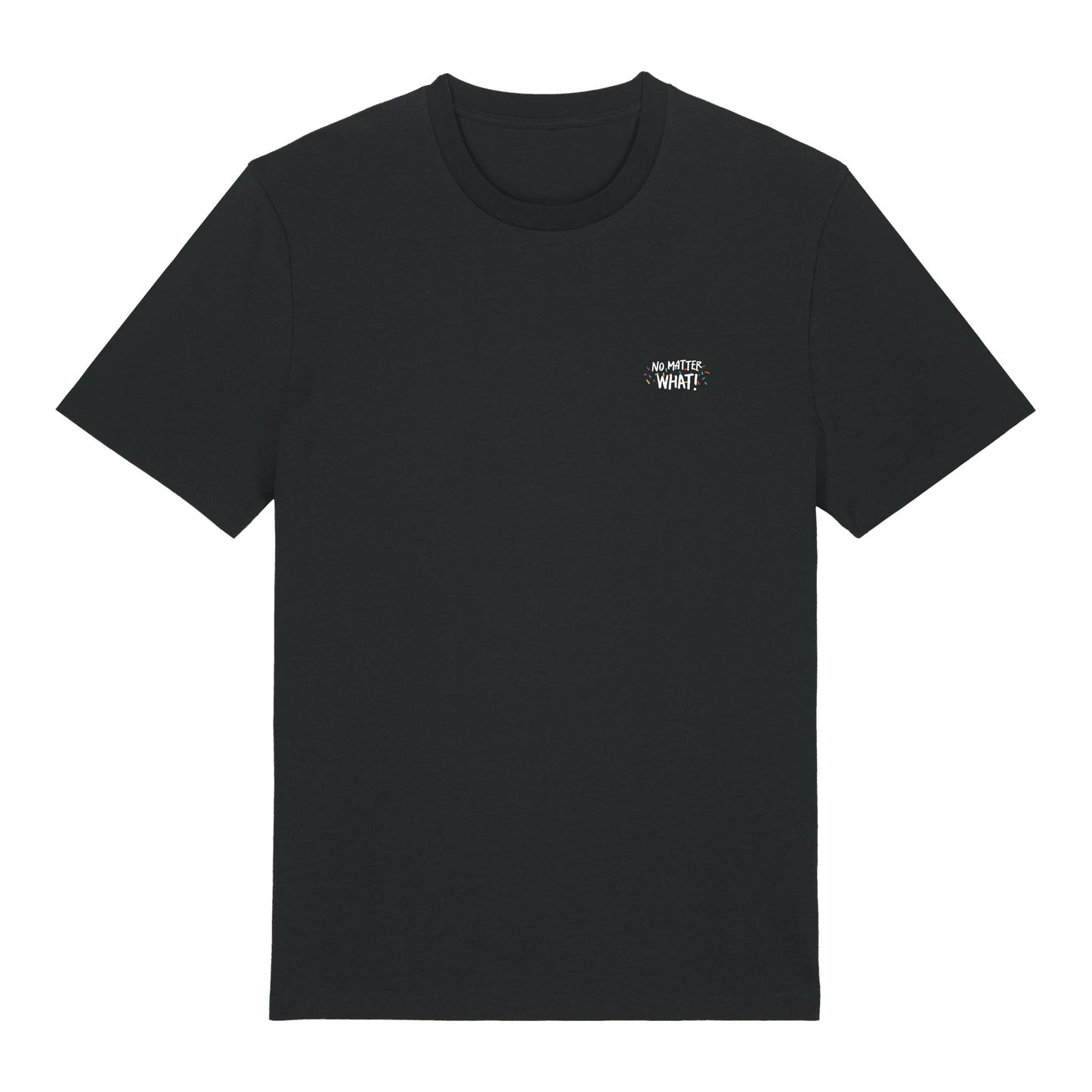 T-shirt sostenibile Defeua JUMP AROUND design minimal fronte "No Matter What"
