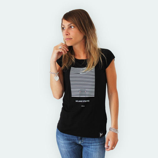 Defeua® MILANO Stripes T-shirt donna bamboo strisce