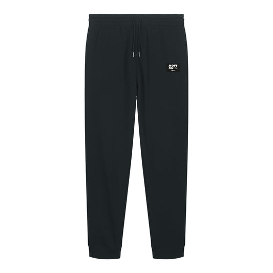 Defeua® pantalone jogger felpato in 100% cotone biologico - colore nero