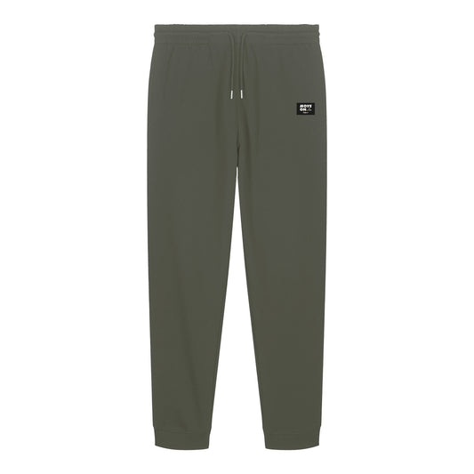 Defeua® pantalone jogger felpato in 100% cotone biologico - verde Kakhi