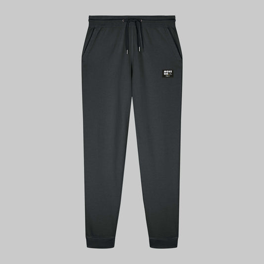 Pantalone Defeua® french terry tinto in capo in 100% cotone biologico, nero con effetto vintage.