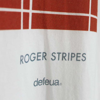 Defeua® ROGER tshirt tennis bianca dettaglio scritta Roger Stripes
