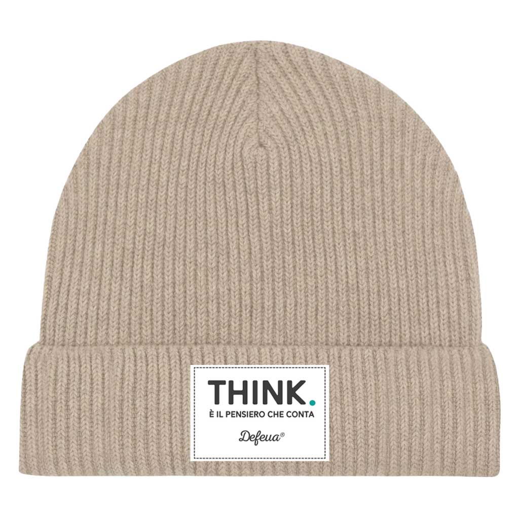 Defeua® THINK beanie pescatore, berretto in cotone biologico - Sabbia Melange