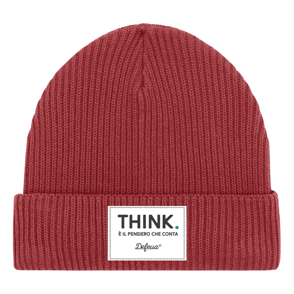 Defeua® THINK beanie pescatore, berretto in cotone biologico - terra Rossa