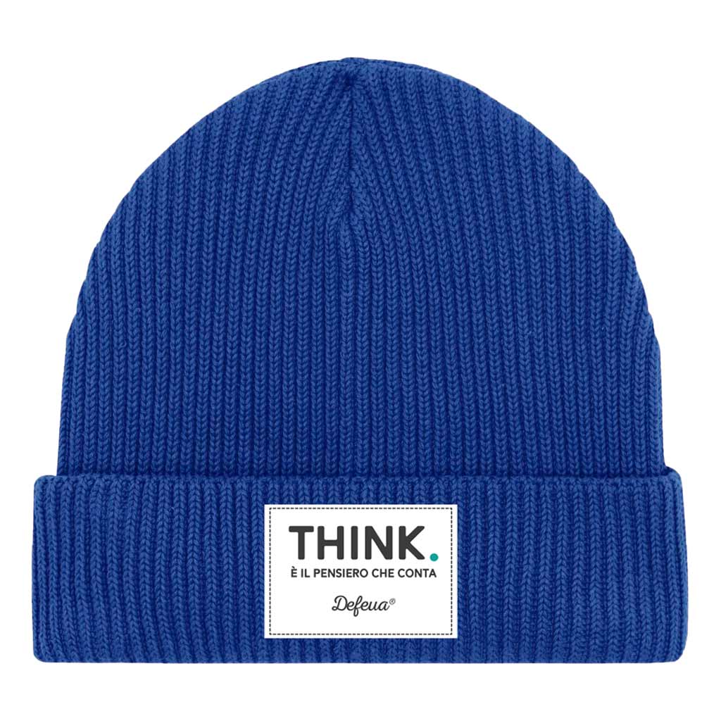 Defeua® THINK beanie pescatore, berretto in cotone biologico - Blu operaio