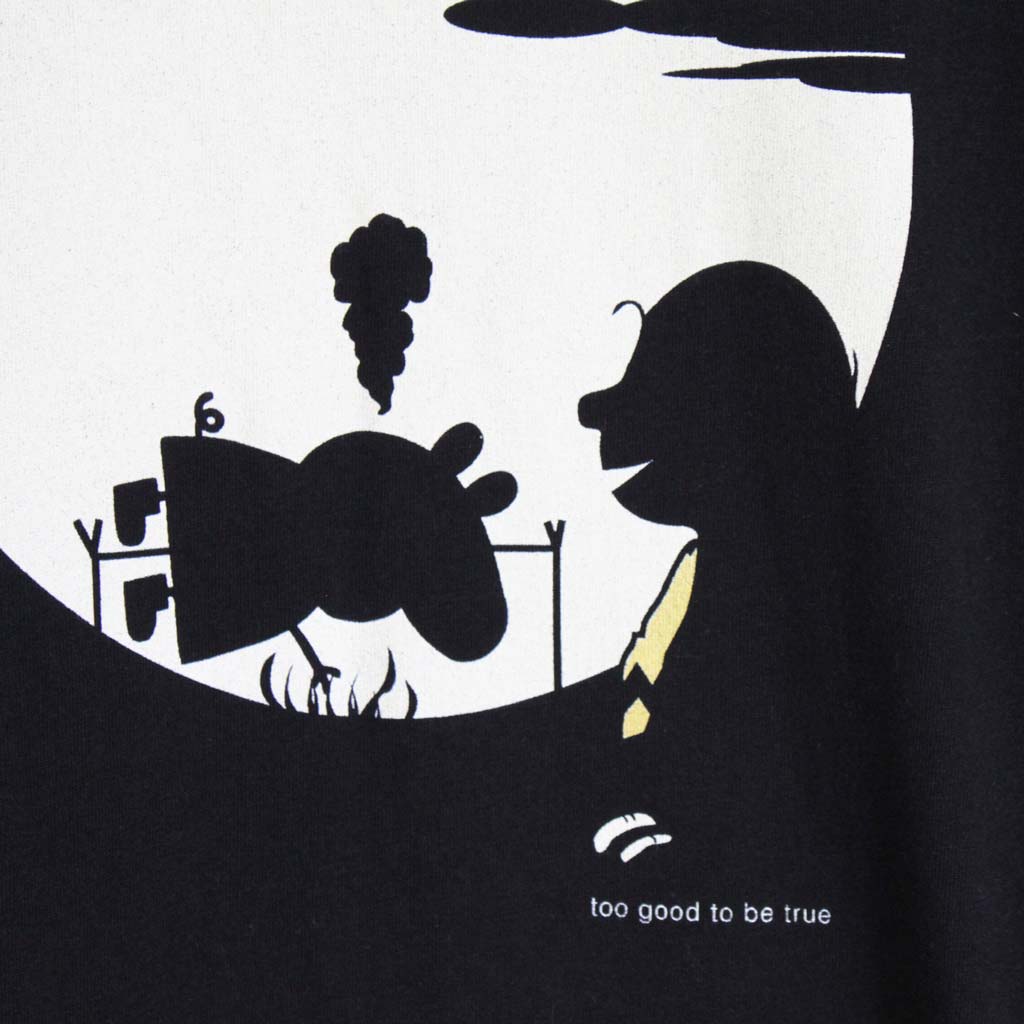 Defeua® TOO GOOD tshirt nera donna in cotone biologico e bamboo - Peppa Pig Vs Charlie Brown