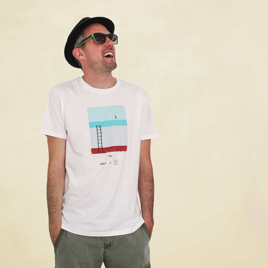 Defeua® REBEL tshirt Riviera Film Festival - 100% cotone biologico off white